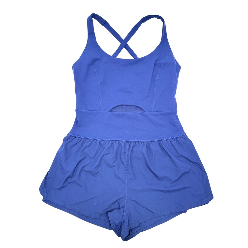 Free People Movement Righteous Runsie Romper Medium Blue Running Athletic